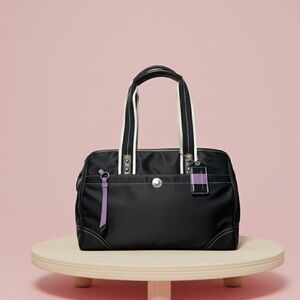 Coach F11993 Hampton Weekend Bag in Black Nylon